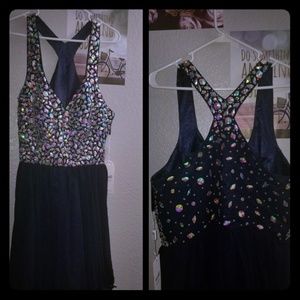 SHORT NAVY BLUE PROM DESS